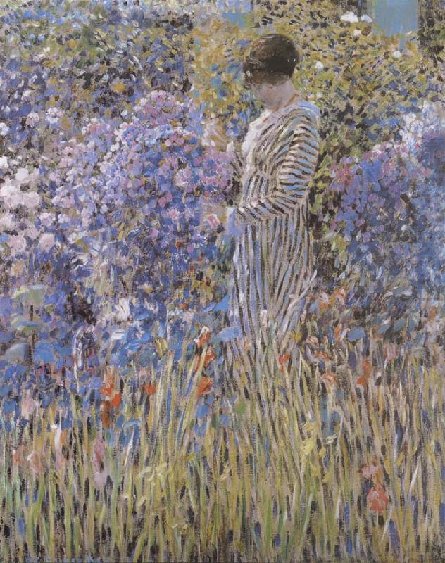 Frieseke, Frederick Carl Lady in a Garden china oil painting image